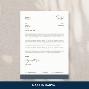 Minimalist Professional Letterhead Template | Customizable for Interior Designers & Various Professionals | Canva Editable Printable