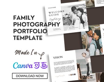Family Photographer Portfolio Template: Welcome Guide (Canva Download)