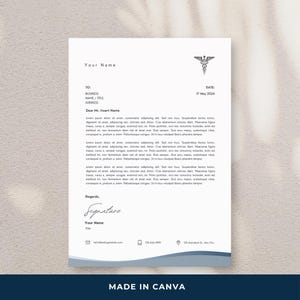 Minimalist Doctor Letterhead Template | Medical | Simple | Canva | Minimalist | Custom Company Letterhead
