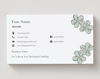 Wellness Business Card Template: Editable Medi Spa Design (Canva Digital Download)
