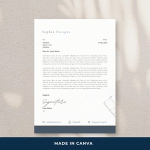 Minimalist Professional Letterhead Template | Customizable for Interior Designers & Construction Business | Canva Editable Stationary