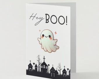 Whimsical Ghost Halloween Party Invitation: Vintage Canva Template (Digital Download)