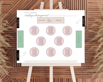 Interactive Tables Seating Chart Template | Event & Wedding Planning | Canva | Wedding Seating Diagram | Printable Event Seating Chart