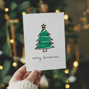Playful Hand-Drawn Christmas Tree Card 5x7 Portrait Style | Editable Canva Template | Fun Christmas Holiday Card | Simple Gentle Humor Card