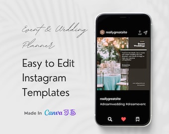 50 Instagram Post Templates for Event & Wedding Planners | Editable Canva Templates | Social Media Marketing | Instagram Posts Bundle