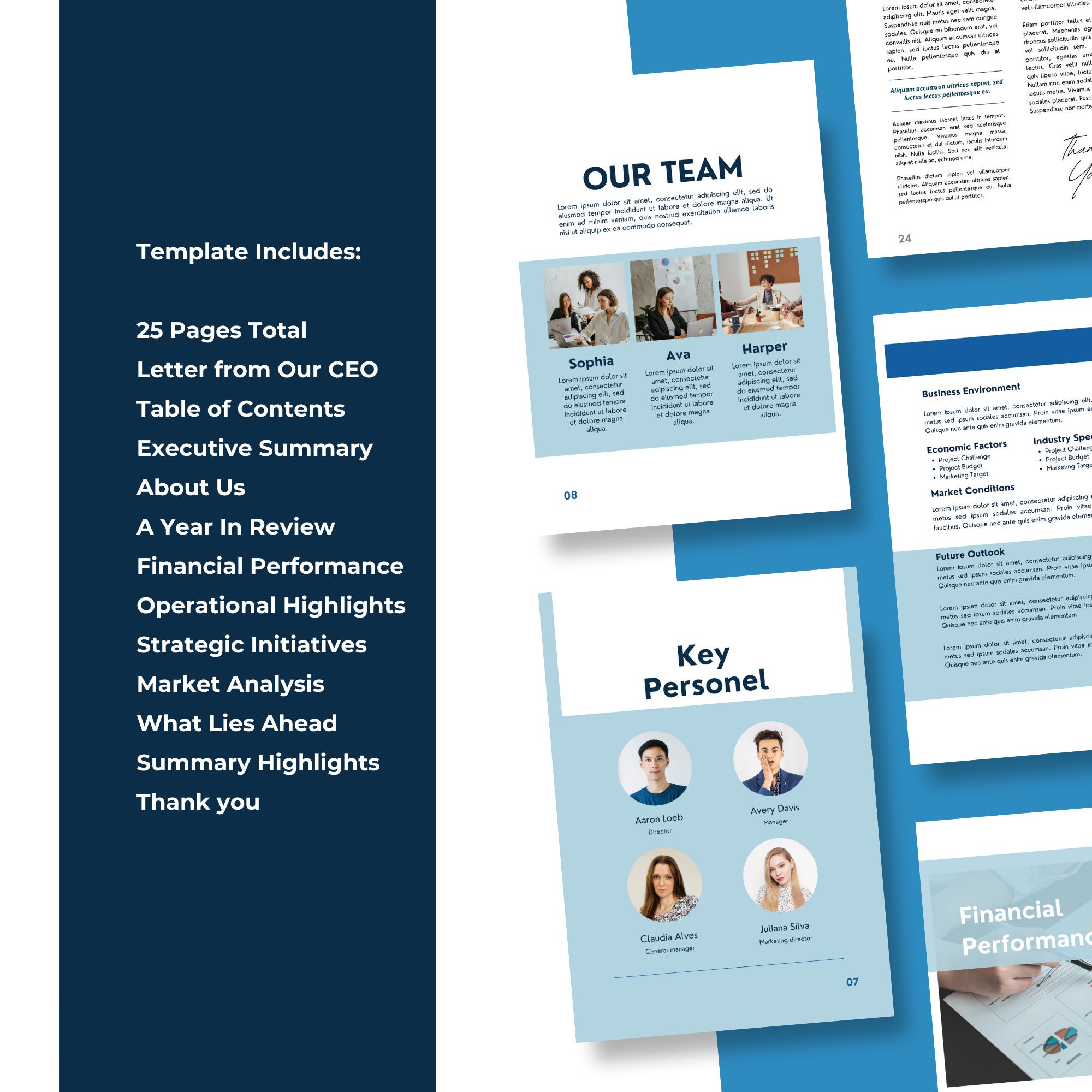 Minimalist Annual Report Template: Canva Business Report (digital ...