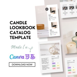 Candle Lookbook Catalog Template | Line Sheets | Price List | Order Form | Wholesale Catalog | Canva Template | Minimalist | Aesthetic