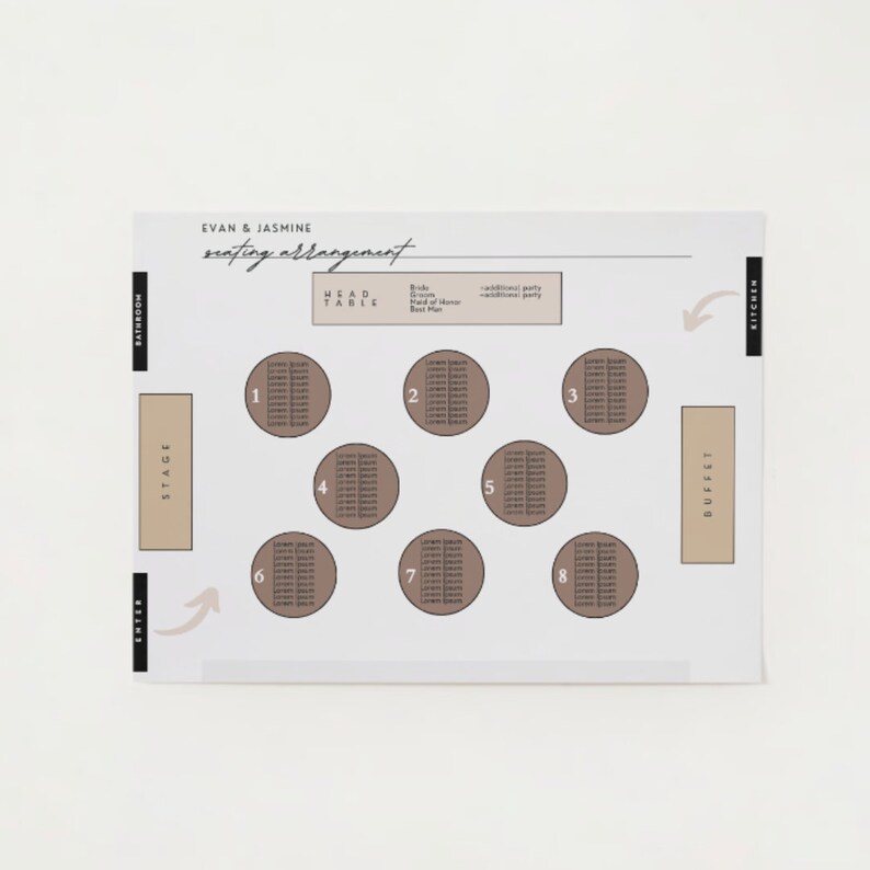 Seating Labels Examples Printable Wedding Seating Chart Template | Editable Wedding Seating ...