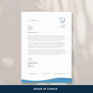Minimalist Letterhead Template | Dentist | Simple | Canva | Minimalist | Dental Custom Company Letterhead