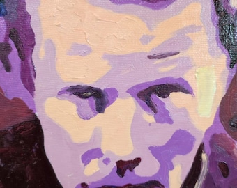 Pop art oil painting portrait Tom Waits singer