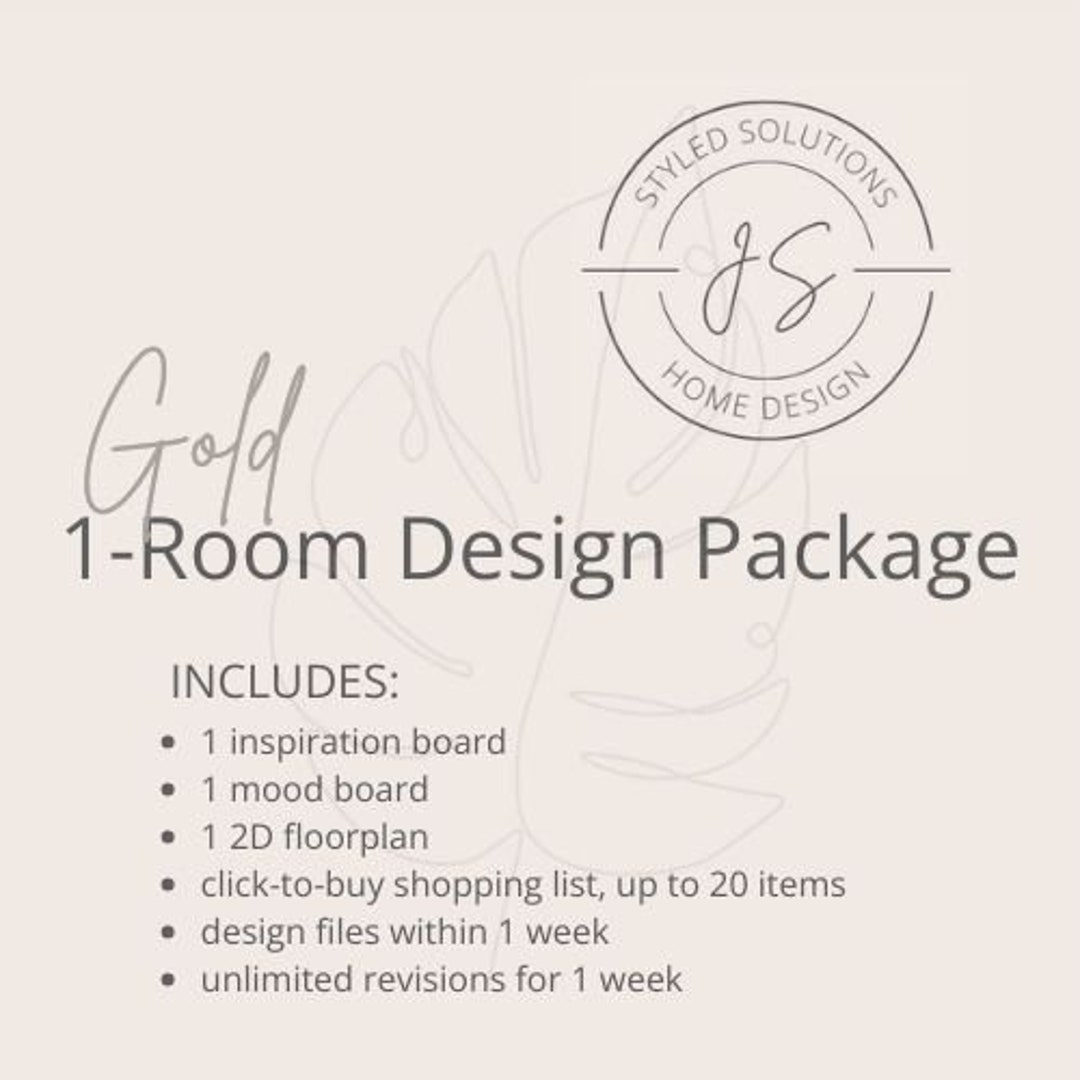 Custom Virtual Interior Design Plan For 1 Room Gold Package Etsy