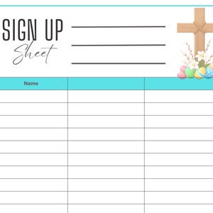 Easter Sign Up Sheet- Color