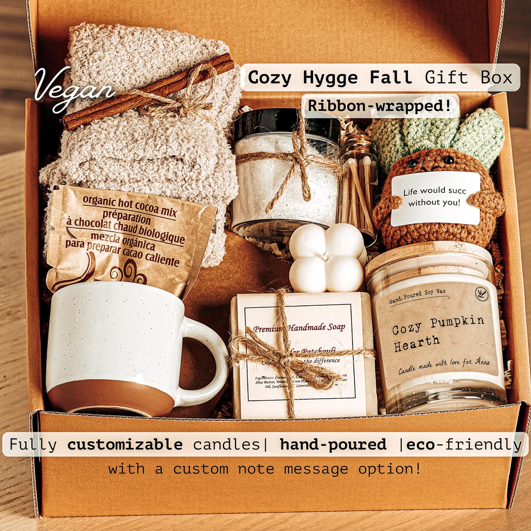 Hygge Fall Gift Box, Hygge Cozy Gift Box, Fall Self Care Gift Box Hygge ...