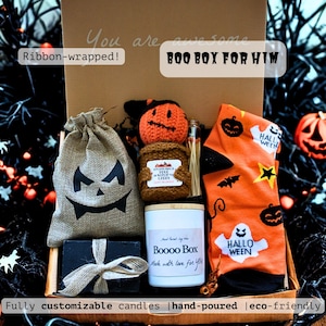 Boo Box For Him, Halloween Care Package for Him, Hygge Fall Gift Box,Boo Basket for Men, Spooky Self Care Box,  halloween mystery box