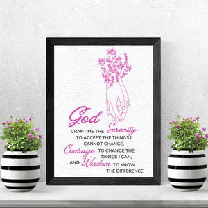 Serenity Prayer - Wall Art - Inspirational - Prayer - Sobriety Gifts for Women - Sober Gifts - Sober - Digital Download