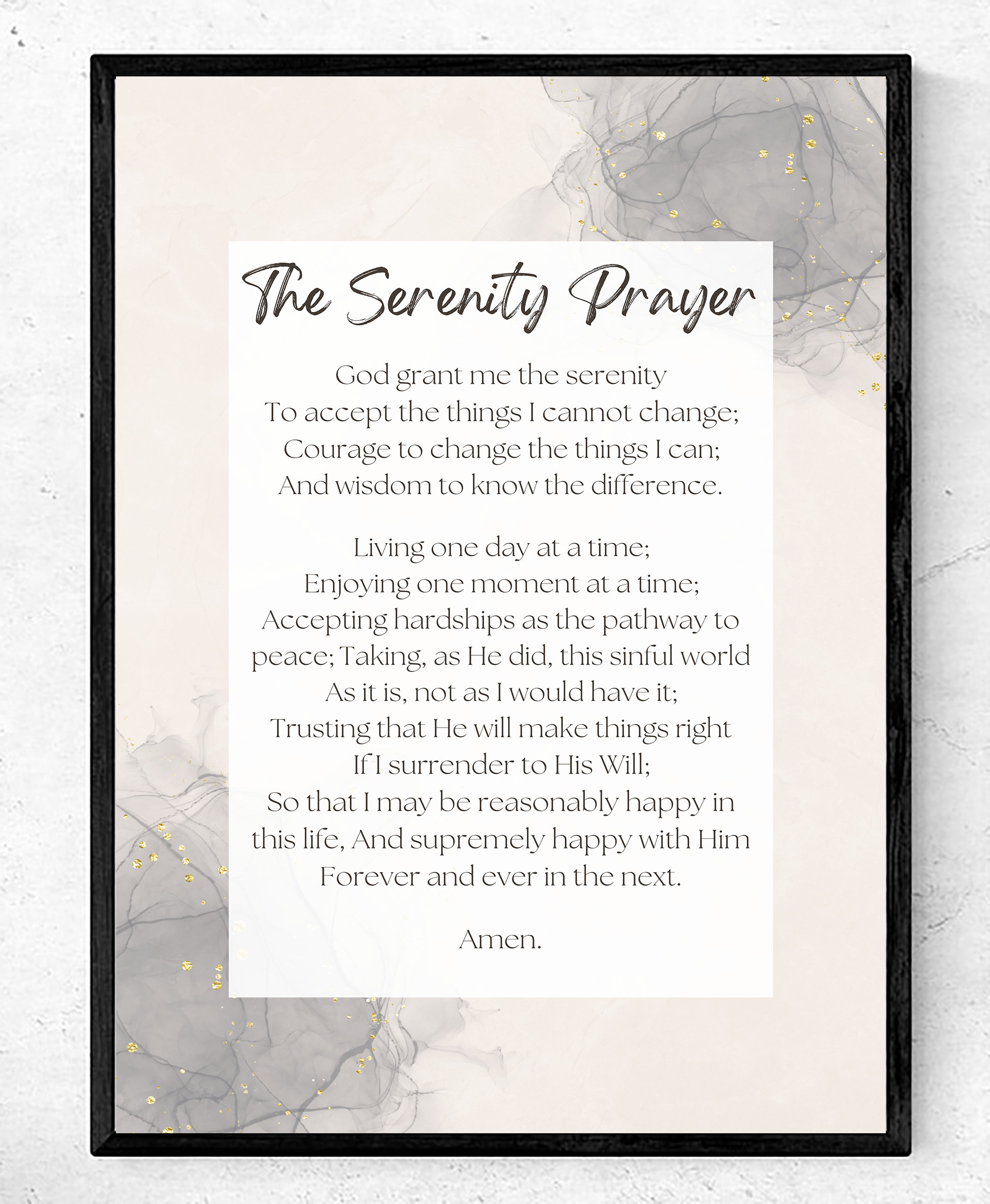 The Full Serenity Prayer - Digital Download - Reinhold Niebuhr