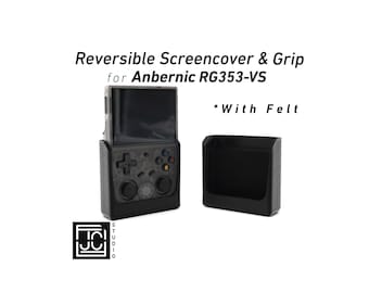 2-n-1 Grip for Anbernic RG353VS Reversible Screen Cover Slim Chin Grip Felt Screen Protector Gaming Handheld Protection Fun Textured Pattern