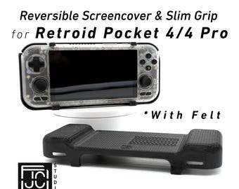 Retroid Pocket 4 / 4 Pro用2-in-1グリップ、リバーシブルスクリーン