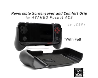 Grip for AYANEO Pocket ACE Thick Comfort Grip with Felt Wrap Ergonomic Handheld Deluxe Textured Pattern Slide On Attachment Aya Neo by JCSFY