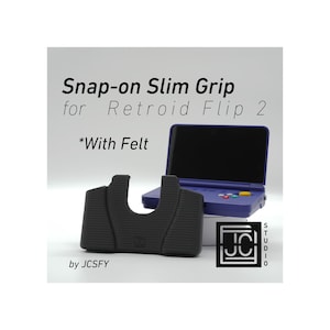 Grip for Retroid Flip 2 Grip Snap-on Slim Comfort Grip Case Felt Wrap Ergonomic RP Flip 2 Handheld Fits Official Flip 2 Carry Case by JCSFY