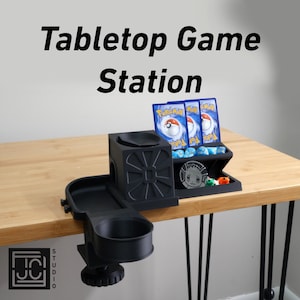 Tabletop Game Station Basis-Set | Würfelturm und Tablett mit Zange für Tisch | Brettspiel Organizer Tokens und Karten DnD | WyldForm SpaceBar