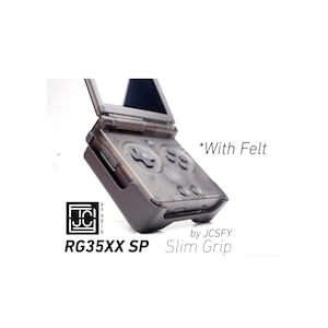 Grip for Anbernic RG35XX-SP RG35 SP Slim Grip Felt Lining Case Felt Wrap Ergonomic RG35X Handheld Flip Rocker Screen Back Plate Convertible