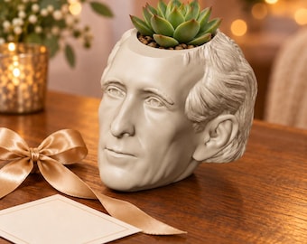 John Tyler Head Planter, President Plant Pot, Presidential Succession Gift, About 5 Inches by JCSFY
