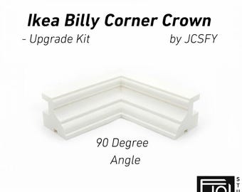 90 Degree Crown Molding Corner Upgrade | Works with JCSFY IKEA Billy Crown Molding | Add Corners to Top Trim Kit | Shelf Alignment