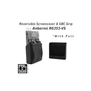 2-n-1 Grip for Anbernic RG353VS Reversible Screen Cover GBC Chin Grip Felt Screen Protector Gaming Handheld Protection Fun Textured Pattern
