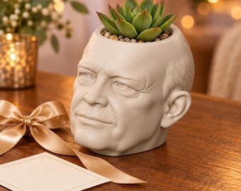 Dwight D. Eisenhower Head Planter, President Plant Pot, Normandy History Gift, About 5 Inches by JCSFY