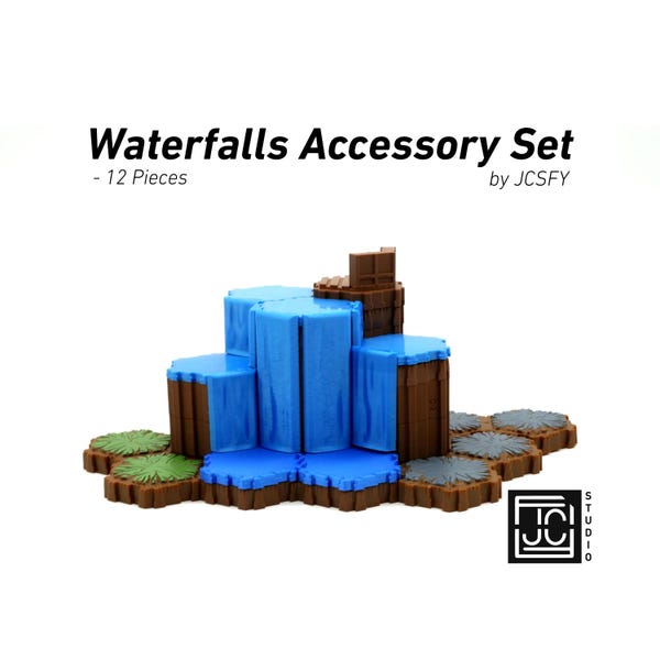 Cascate Accessorio Hero Scape Compatibile Terreno Esagonale / Pezzi da Battaglia da Tavolo / Gioco da Tavolo in Miniatura Dipingibile / Pezzi Heroscape per Gioco di Ruolo