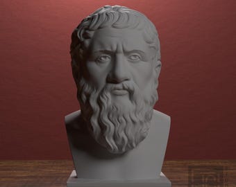 Plato Bust Sculpture, Greek Philosopher Statue for Classroom, Library Shelf, Office Desk, Philosophy Teacher Gift by JCSFY