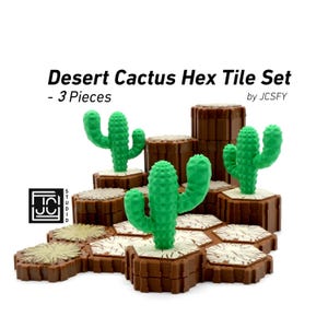 Désert Cactus Hero Scape Obstacle hexagonal simple | Pièce de terrain de table | Jeu de société miniature magique | Kit de mise à niveau de tuiles de jeu de rôle du MDN