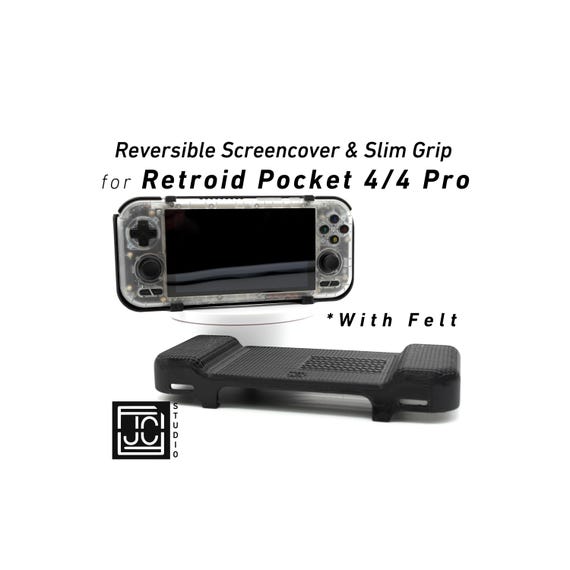 Retroid Pocket 4 / 4 Pro用2-in-1グリップ、リバーシブルスクリーン
