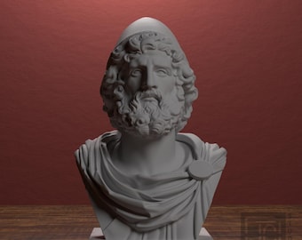 Busto di Ulisse, scultura di un eroe della mitologia greca per la letteratura epica e l'arredamento classico di JCSFY