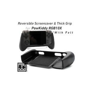 Grip for PowKiddy RGB10X 2-n-1 Reversible Screen Cover Comfort Grip Felt Screen Protector | Gaming Handheld Protection with Textured Pattern