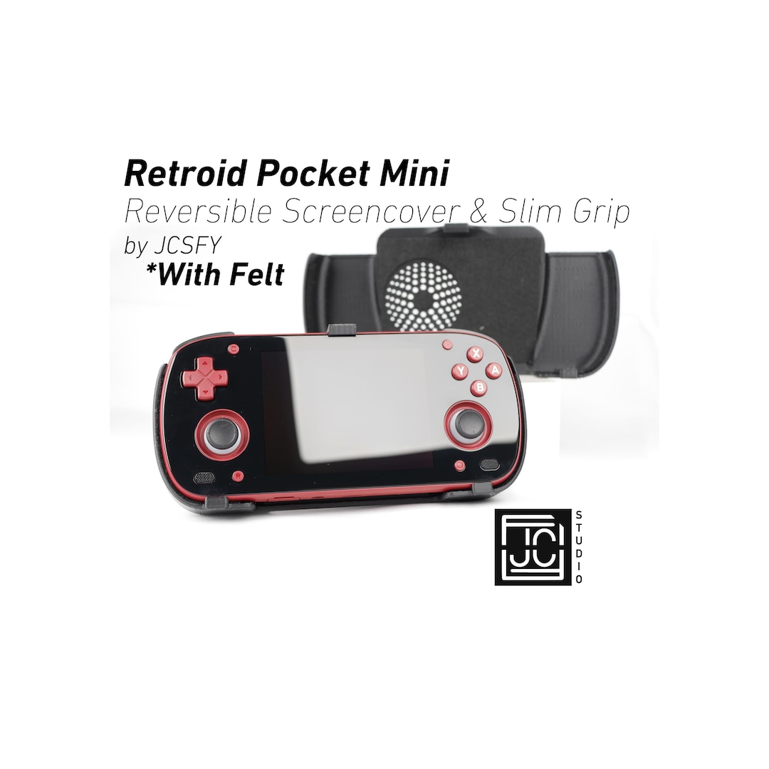 Grip for Retroid Pocket Mini V1 and V2 | 2-in-1 Reversible Screen