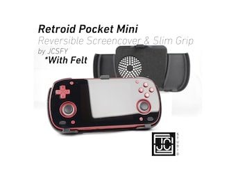 Griffband für Retroid Pocket Mini V1 und V2 | 2-in-1-Reversible-Bildschirmhülle & schmale Filzhülle für Ergonomisches RP Mini-Handheld JCSFY