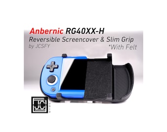 Uchwyt do Anbernic RG40XX-H 2 w 1, odwracalna osłona ekranu i smukła, wygodna wyściółka etui z filcowym, ergonomicznym uchwytem RG40X, 2 w 1, RG40 JCSFY