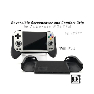Empuñadura para Anbernic RG477M, cómoda y gruesa, con envoltura de fieltro. Accesorio deslizante ergonómico de mano con textura metálica. Modelo RG-477M, de JCSFY.