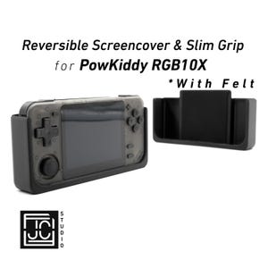 2-n-1 Grip for PowKiddy RGB10X Reversible Screen Cover Slim Grip Felt Screen Protector Gaming Handheld Protection with Fun Textured Pattern