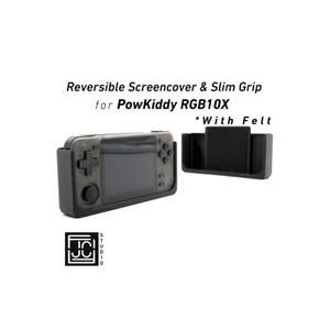 Grip for PowKiddy RGB10X 2-n-1 Reversible Screen Cover Slim Grip Felt Screen Protector Gaming Handheld Protection with Fun Textured Pattern