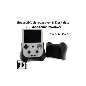 2-n-1 Grip for Anbernic RG406V Reversible Screen Cover Thick Chin Grip Felt Screen Protector Gaming Handheld Protection Fun Textured Pattern