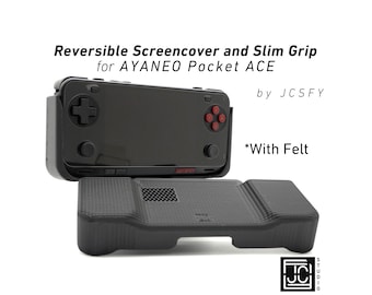 Grip for AYANEO Pocket ACE Slim Comfort Grip with Felt Wrap Ergonomic Handheld Deluxe Textured Pattern Slide On Attachment Aya Neo by JCSFY