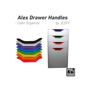IKEA Inspired Slim Alex Drawer Handles | Organize your Desk or Office Setup | Multiple Color Drawer Pulls IKEA Hack by JCSFY