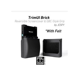 Grip for TrimUI Brick Reversible Screen Cover GBC Style Chin Grip Felt Screen Protector Ergonomic Support Textured Pattern by JCSFY