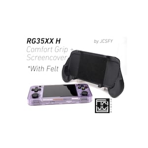 Grip for Anbernic RG35XX-H 2-in-1 Reversible Screen Cover & Thick Comfort Grip Case with Felt Wrap Ergonomic RG35X Handheld 2n1 RG35 JCSFY