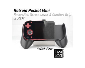 Griffband für Retroid Pocket Mini V1 und V2 | 2-in-1-Reversible-Bildschirmhülle & dicke Comfort-Griff-Hülle mit Ergonomischer RP Mini JCSFY Filzhülle