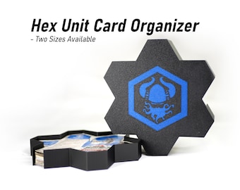 Hero Scape Unit Card Organizer | Protect Manage Heroes Squads | Paintable Miniature Board Game | Hex Bin Box Container Storage for Heroscape