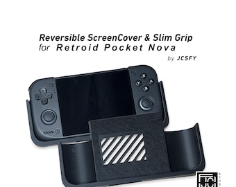 Retroid Pocket Nova, 2-in-1 Reversible Screen Cover and Slim Comfort Grip Case with Felt Wrap, Ergonomic Handheld by JCSFY